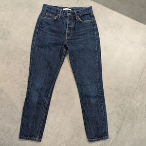 GRLFRND Karolina Jeans Moody Blues‎ Size 25 High Rise Straight Dark Wash